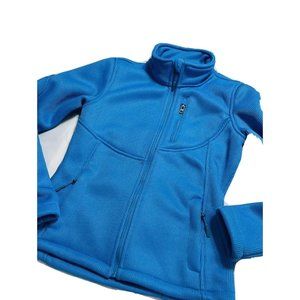 CB Sports Thermal Full Zip Jacket Women's Size M Blue W Pockets Fleece Lined Zip